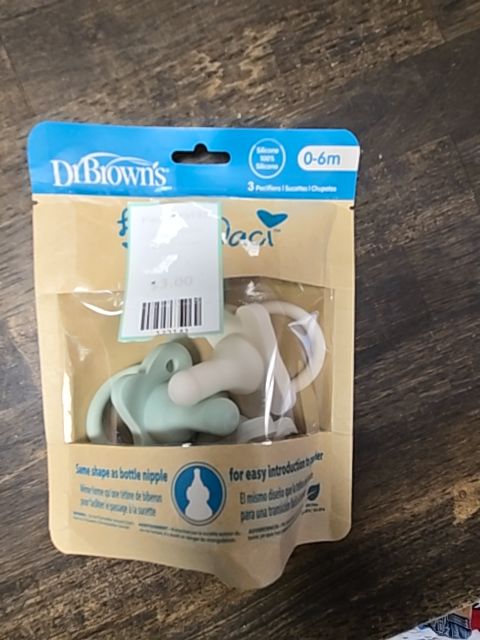 Blue/Grey/White Dr Browns Pacifiers(3)