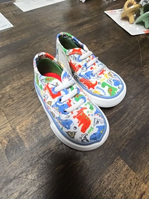 White/Colorful Dino Oak Club Sneakers, 4C B