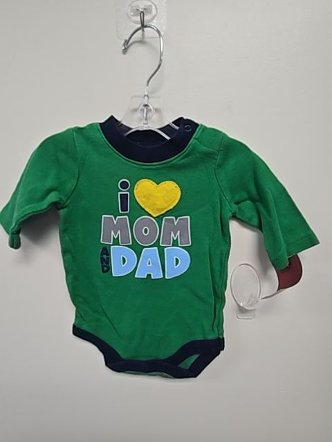 Green/Navy Circo Longsleeve Onesie, NB B