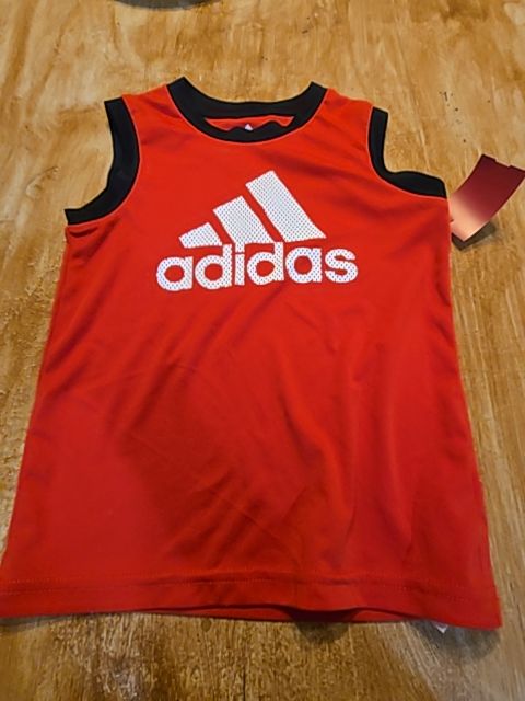 Red/White/Black Adidas Tank Top, 3T B