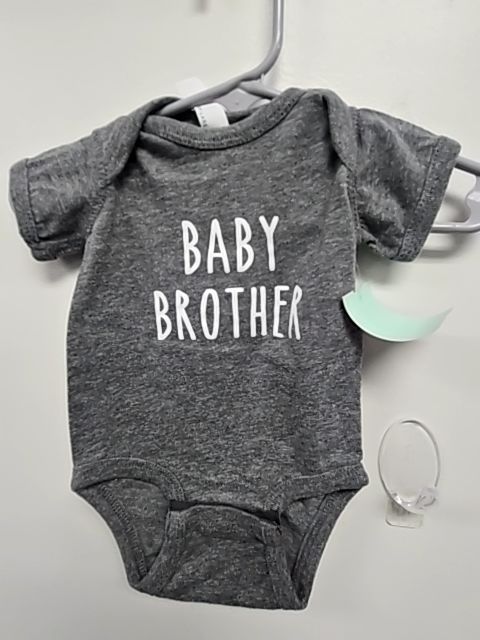 Grey Baby Brother Rabbit Skins Onesie, NB B