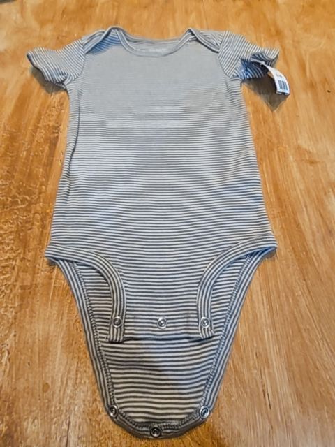 Grey/White Striped Carters Onesie, 18M B