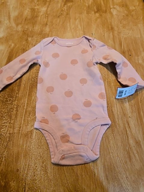 Pink Apple Carters Longsleeve Onesie, 9M G