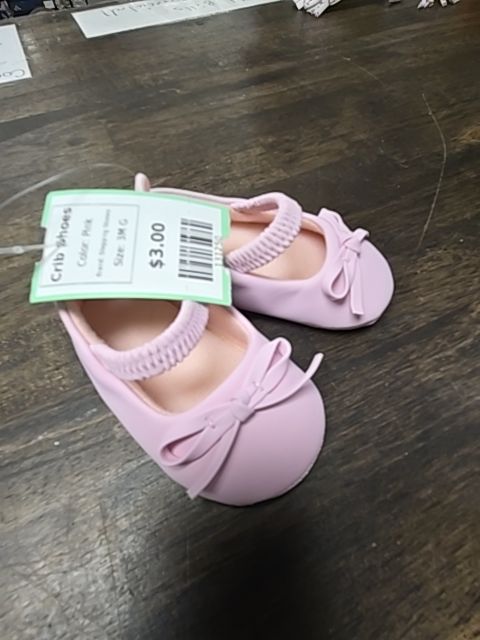 Pink Stepping Stones Crib Shoes, 3M G