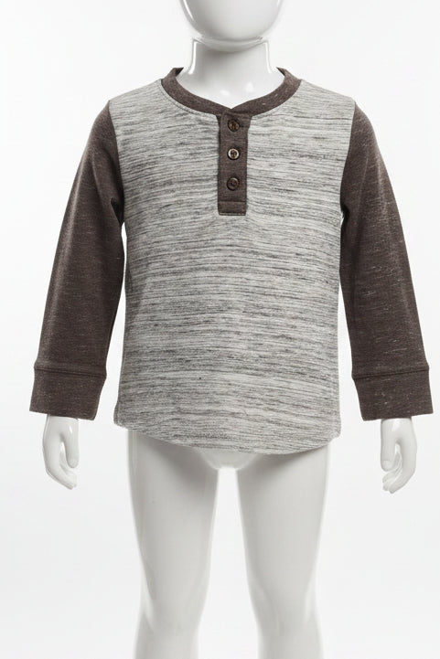 Grey/Brown Okie Dokie Longsleeve Shirt, 3T B