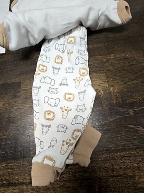 White/Tan Animal Swiggles Outfit, 3M B