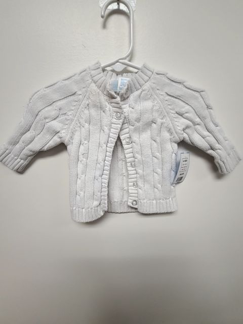 white BabyDove Cardigan, NB G