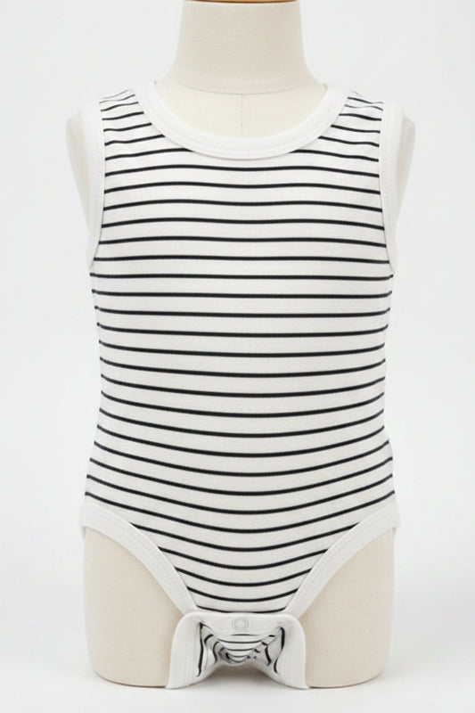 Grey/White Striped Carters Tank Top Onesie, NB B