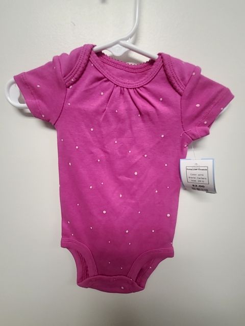 pink Carters Poka Dot Onesie, 3M G