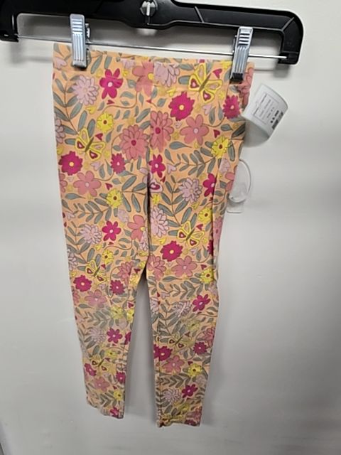 Orange Wonder Nation Flowered Leggings, 6 G