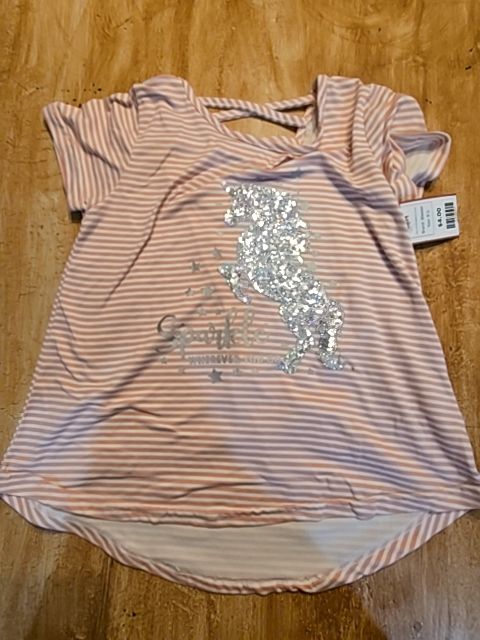 Pink/White/Silver Unicorn Btween Shirt, 8 G