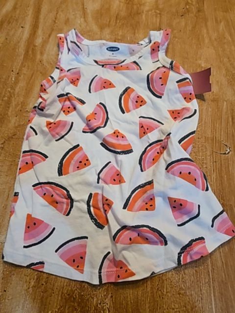 White/Pink Watermelon Old Navy Tank Top, 4T G