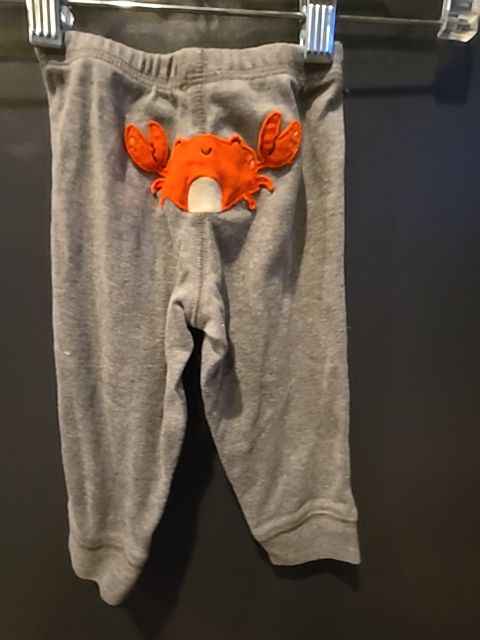 Red/grey Carters Crab tank top onesie 2 piece outfit, 12M B