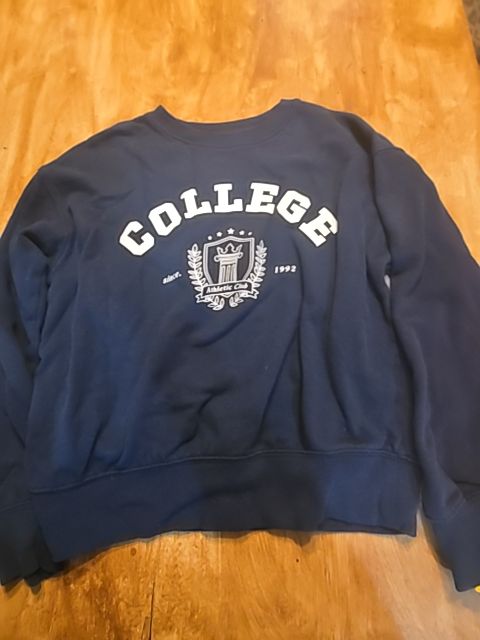 Navy/White College Wonder Nation Longsleeve Shirt, 16 G