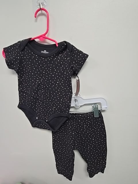 Grey/Gold Polka Dot  Outfit, 6M B