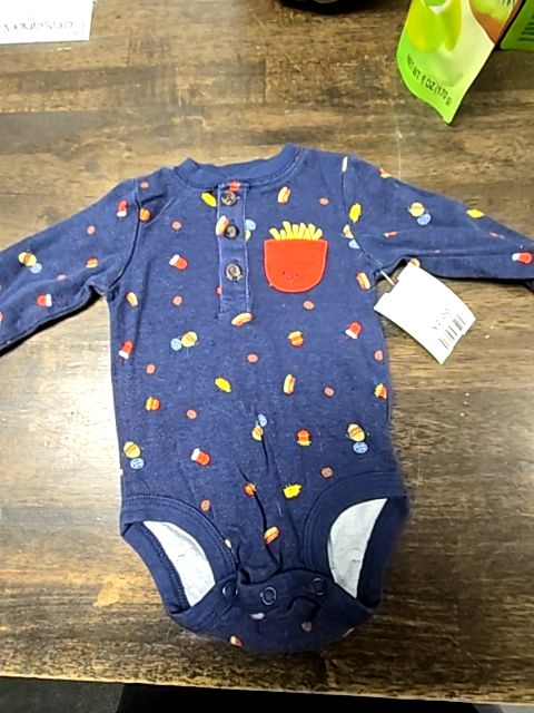 Navy Food Carters Longsleeve Onesie, 3M B
