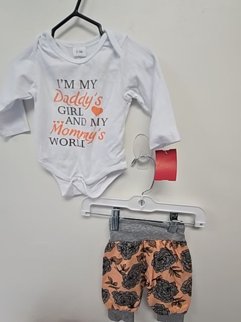White/Pink/Grey Floral Boutique Outfit W/Hat, NB G