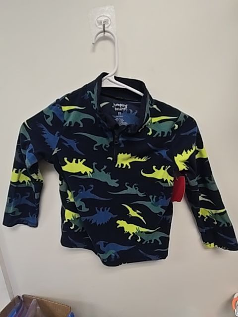 Navy/Blue/Green Dino Jumping Bean 1/4 Zip Jacket, 5T B