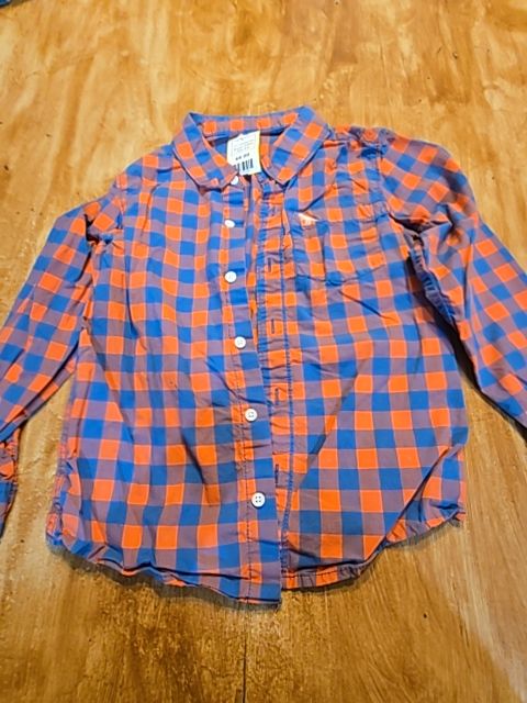 Blue/Red Plaid Carters Longsleeve Button Up, 6 B