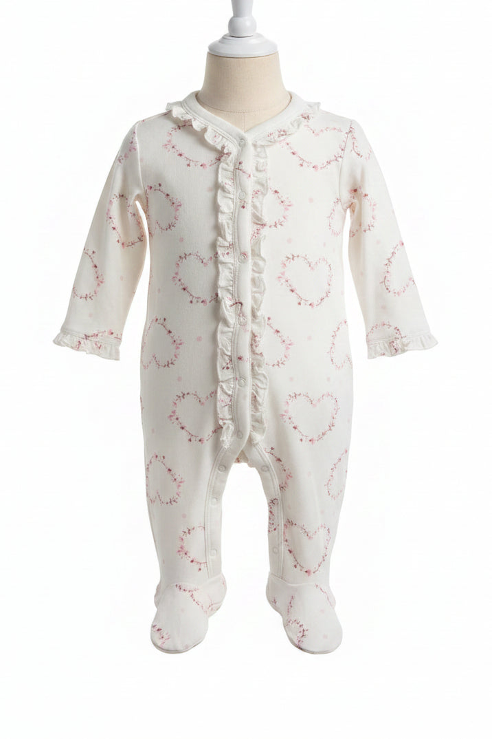 White/Pink Flower Modern Moments Pant One Piece, 3M G