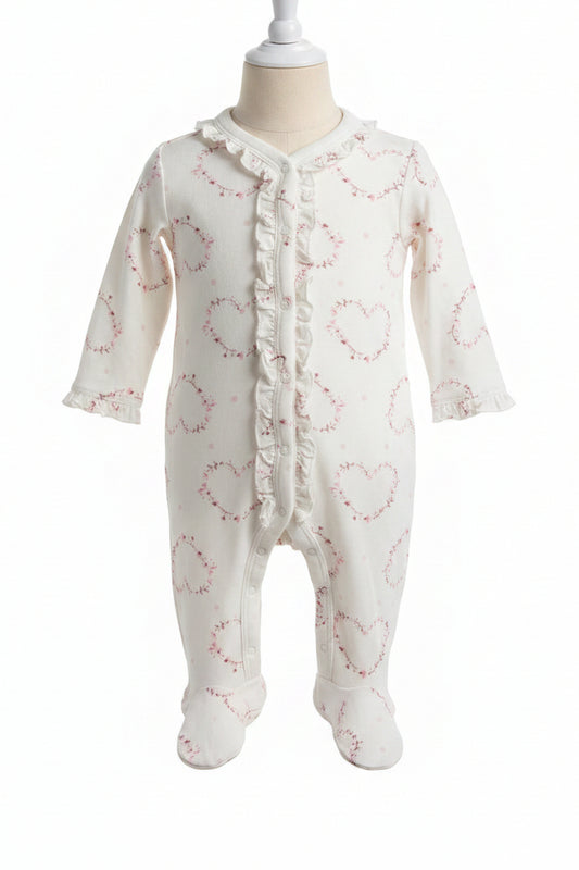 White/Pink Flower Modern Moments Pant One Piece, 3M G