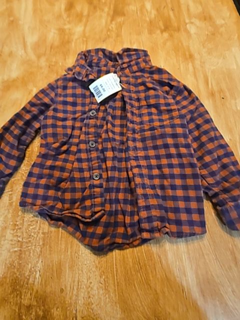 Orange/Navy Cat & Jack Longsleeve Button Up, 2T B