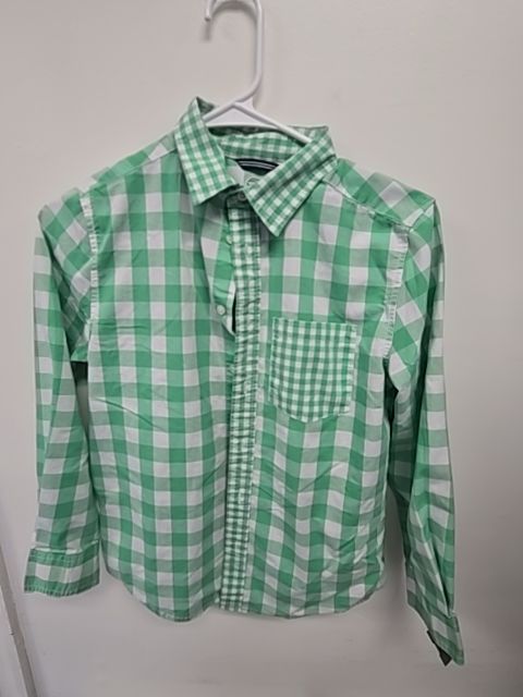Green/White Wonder Nation Longsleeve Button Up, 10 B