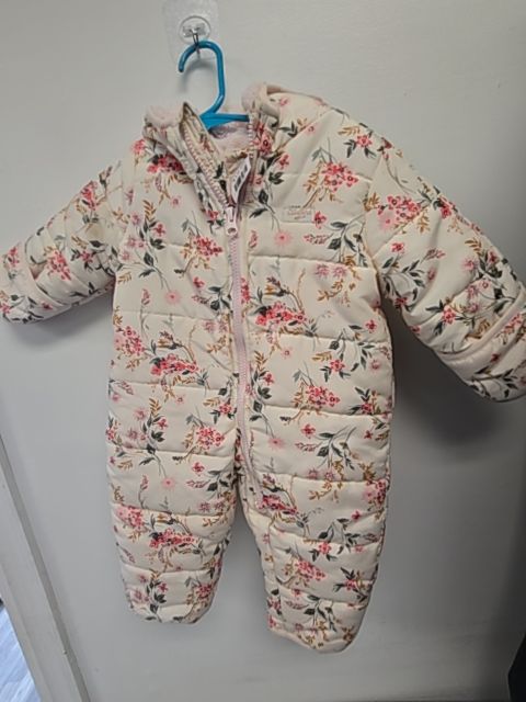 Cream/Pink Flowers OshKosh Snow Suit, 3M G