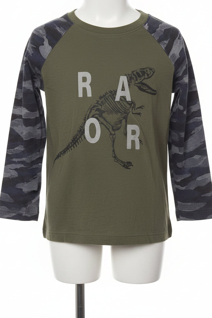 Green/Blue Camo/Dino Wonder Nation Longsleeve Shirt, 6 B