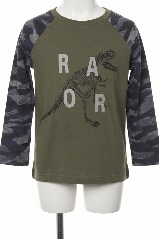 Green/Blue Camo/Dino Wonder Nation Longsleeve Shirt, 6 B