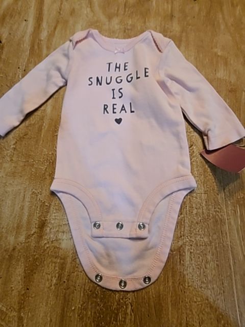 Pink The Snuggle Is Real Carters Longsleeve Onesie, 3M G