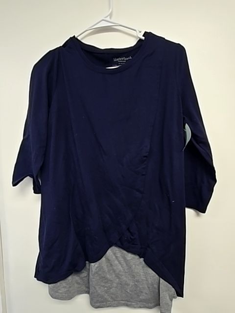 Navy Motherhood Maternity Longsleeve Nursing Shirt, Medium