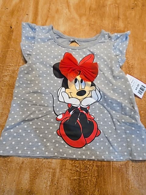 Grey/White Polka Dot Minnie Shirt, 5T G