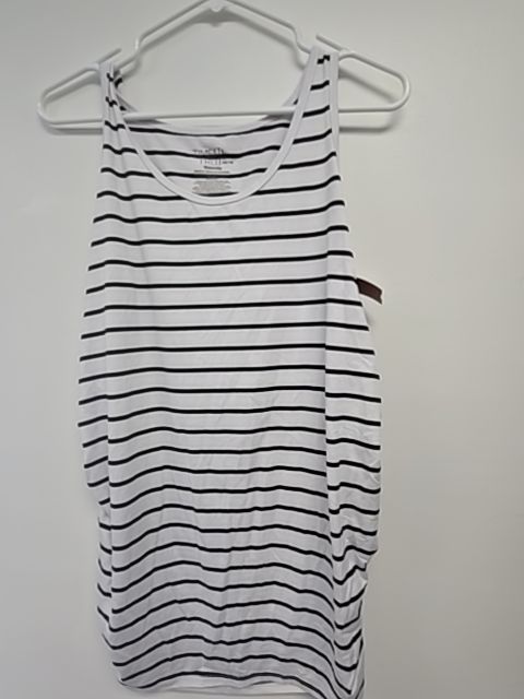 White/Black Striped Time And Tru Maternity Tank Top, Large