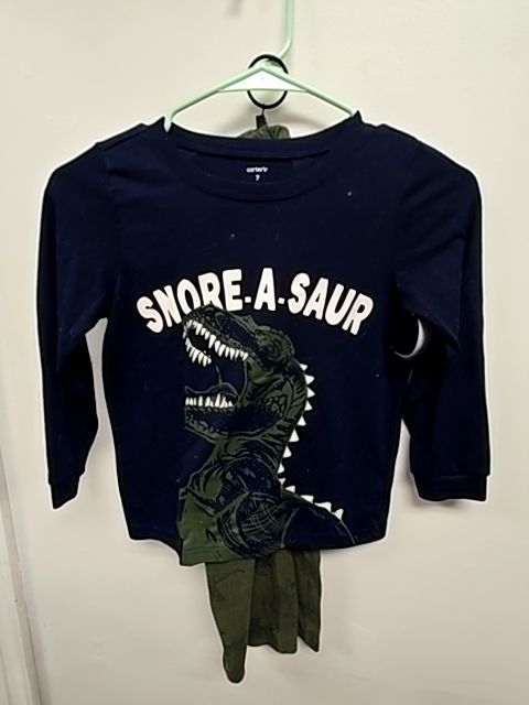Navy/Green Dino Carters Pjs, 7 B