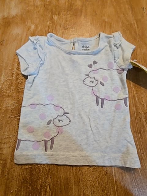 Grey/Purple Sheep Carters Shirt, 6M G
