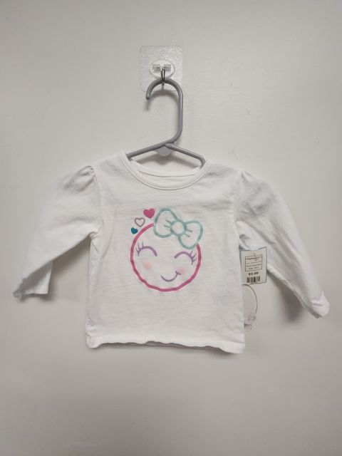White Smiley Face Garanimals Longsleeve Shirt, 3M G