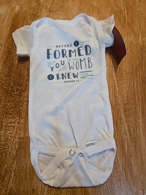 White/Green Custom Snappies Onesie, NB B