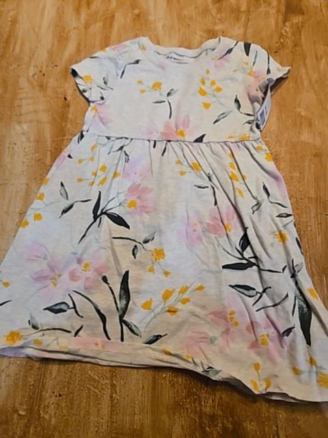 Grey/Pink/Green/Yellow Flowers Old Navy Dress, 4T G