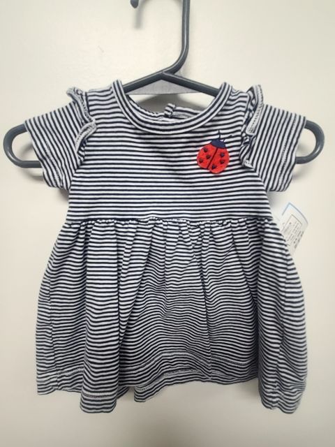 Navy/White Striped Carters Dress, 3M G