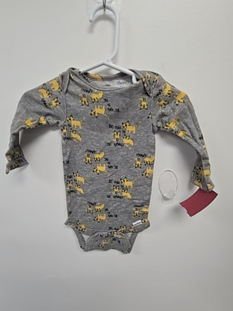 Grey/Yellow Tiger Gerber Longsleeve Onesie, 6M B