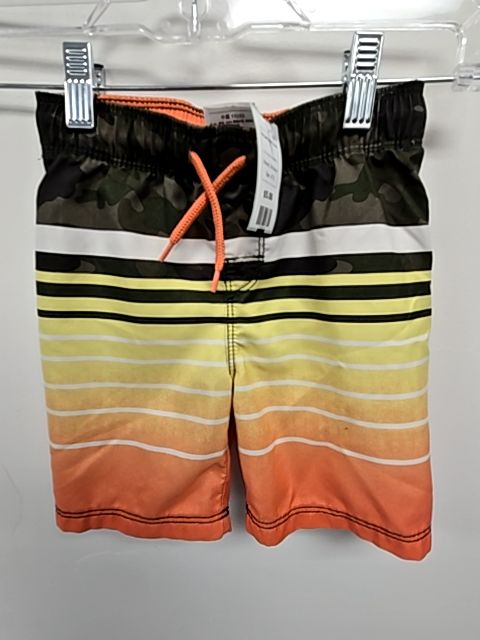 Black/Orange/Yellow Old Navy Striped swim Trunks, 4T B