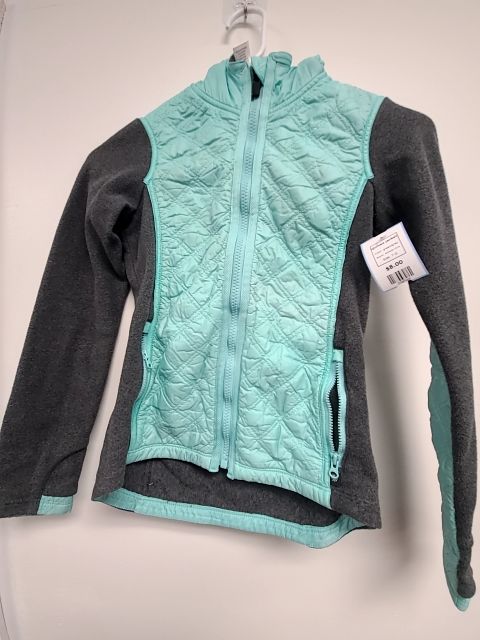 green/grey Athleta Girls Quilted Jacket, 7 G