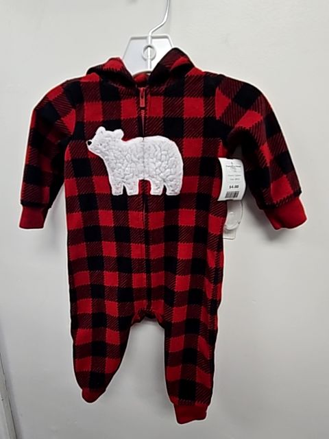 Red/Black Plaid Carters Pant One Piece, 6M B