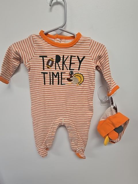 Tan/Orange Thanksgiving Baby Essentials Sleeper, 3M B