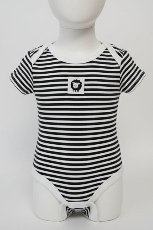 Black/White Striped Garanimals Onesie, NB B