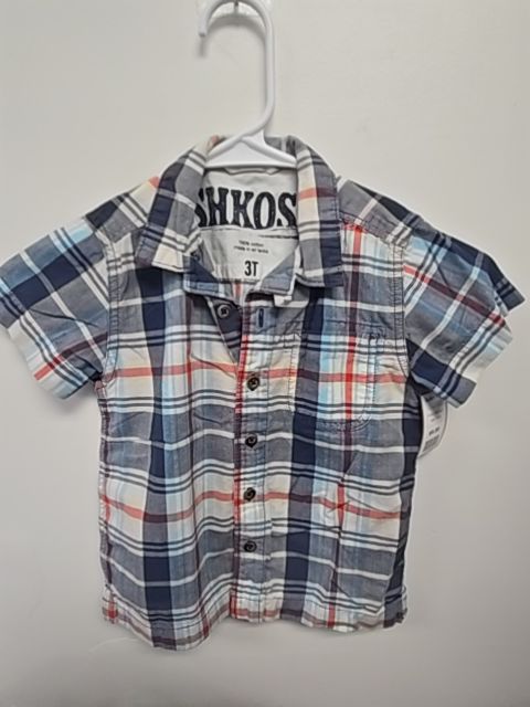 Red/Blue/Tan Plaid OshKosh Button Up, 3T B
