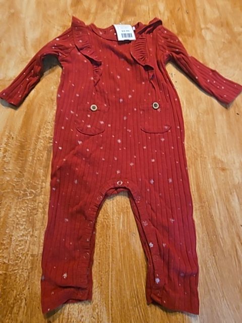 Red/Silver Star Jessica Simpson Pant One Piece, 6M G