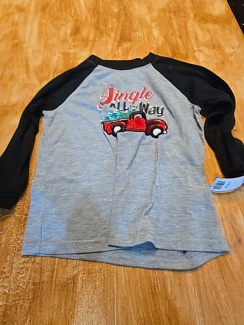 Grey/Red/Black Holiday #Fam Jams Pjs, 4T G