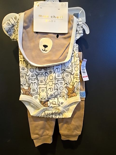 Brown Mon cheri 3 piece set, NB B